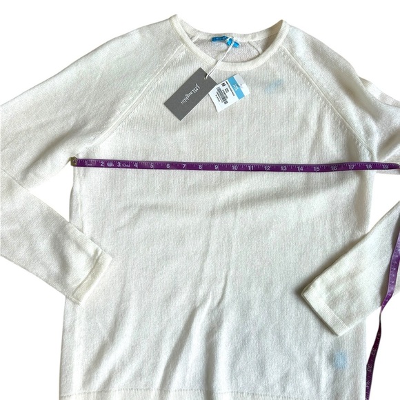 J.Mclaughlin Womens Jamey 100% Cashmere Sweater Ivory Crewneck Size Medium NWT - Picture 6 of 11